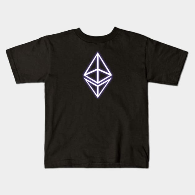 Purple Shine of Ethereum Kids T-Shirt by CryptoHunter